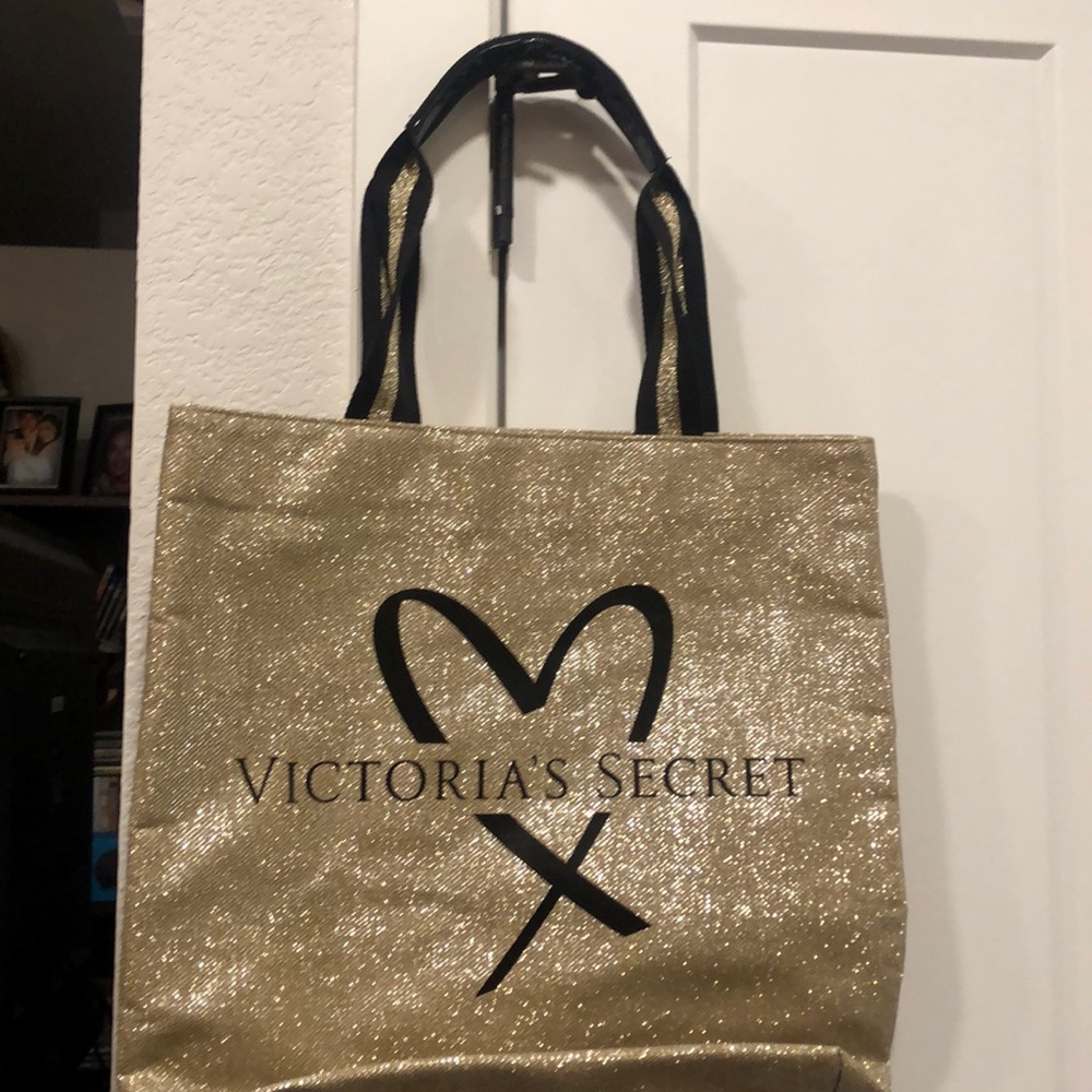 Victoria’s secret’s gold glitter shoulder bag